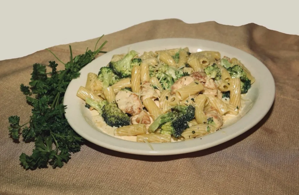 Johnny Macaroni's chicken ziti broccoli in a creamy sauce