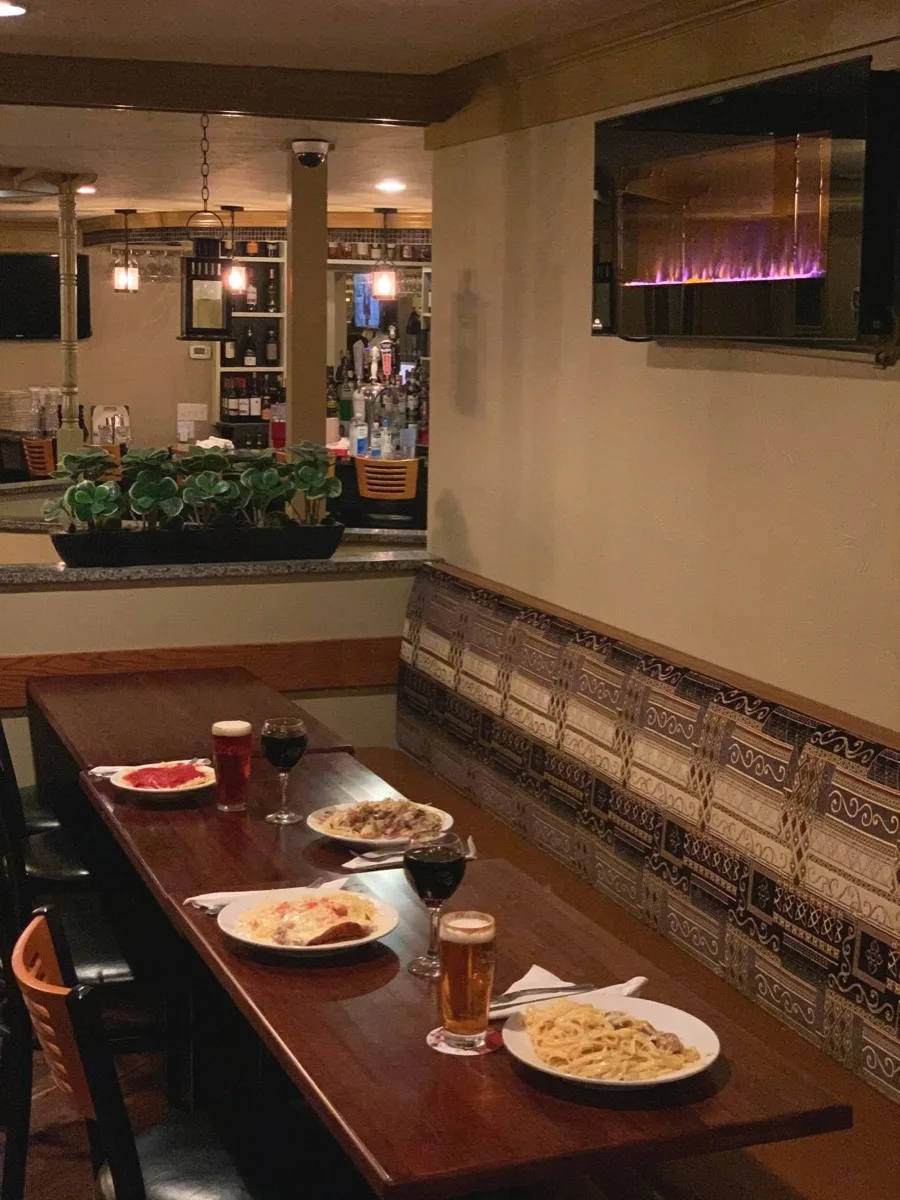 Dining room and bar at Johnny Macaroni's restaurant